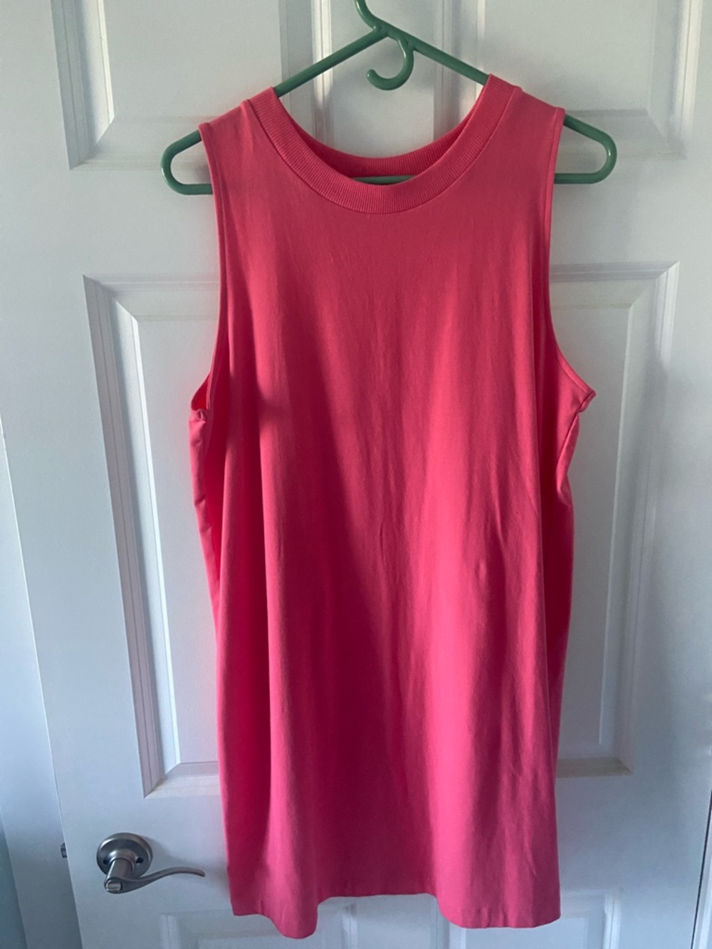 a new day Coral Pink Ribbed Neck Tank Top